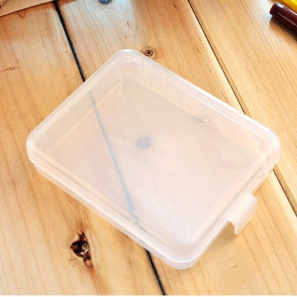 Caja de joyería de esponja de maquillaje transparente simple pequeña caja de almacenamiento cuadrada caja de polvo decoración de pestañas