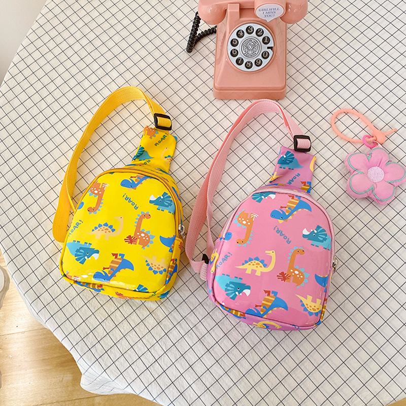 2026 Autumn New Children's Small Chest Bag for Boys and Girls, Cartoon Dinosaur Crossbody Bag, Lightweight Baby Outing Coin Purse