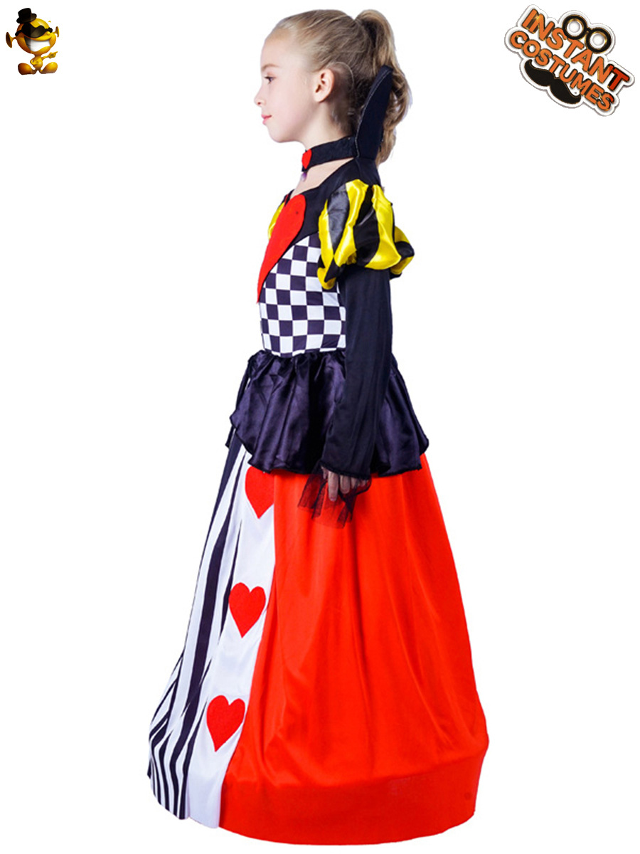 Halloween niños niña rojo melocotón reina princesa vestido niña rojo corazón reina traje Cosplay