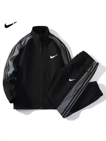 2024 Spring and Autumn Cross-Border Men's Sportswear Set Casual Versatile Solid Color Jacket Korean Style Fashion Trend Set