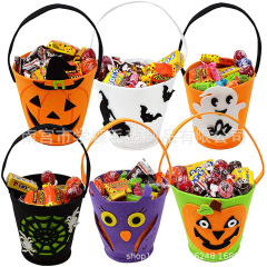 ハロウィンフェルトキャンディバッグゴーストフェスティバル面白いトリックオアトリートパーティー装飾不織布ポータブルカボチャバケツキャンディバッグ