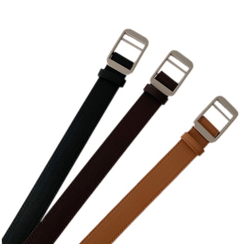 Women's Korean Version Simple and Versatile Student Universal Casual PU Denim Belt for Men, Fashion without Hole, Trendy