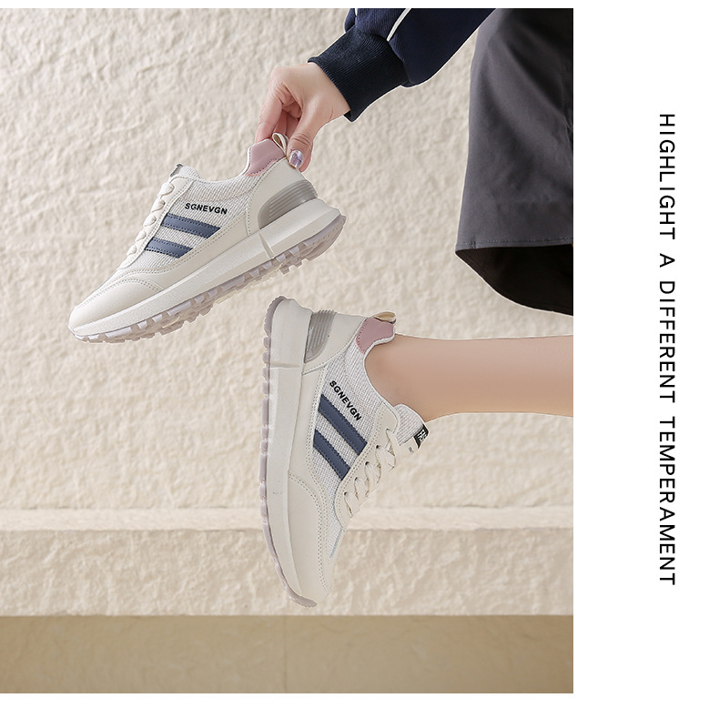 Sapatilhas de desporto em mesh para mulher calçado casual_voghion.com
