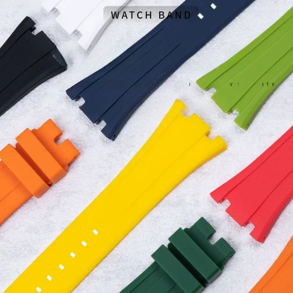 Substitute Royal Oak AP strap concave fluorine rubber strap watch accessories 27 28 30mm head grain strap