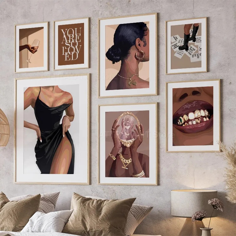 Canvas Material Sexy Human Letter Canvas Hanging Painting Wall Art