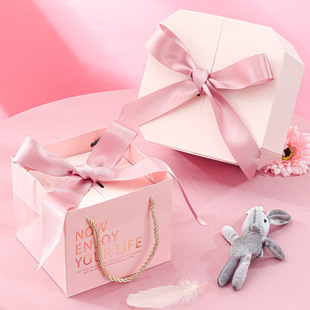 Creative double door hexagonal octagonal gift box double door birthday gift box carton spot