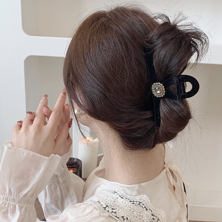 韩国优雅气质水钻发夹女大号抓夹夹子高级感鲨鱼夹头饰发饰饰品的