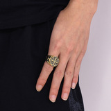 Викинговые ретро -руны Rune Rugs Ring Europe и персонализированная нефтяная стальная сталь CSPB Cross Men's Ring