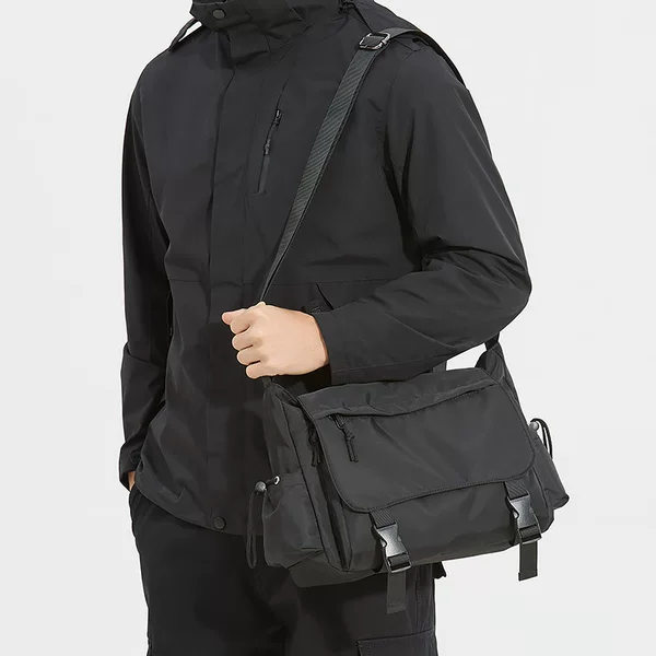 New men's crossbody bag, simple and stylish, unisex, Japanese-style, large capacity, functional shoulder bag, messenger bag, workwear style