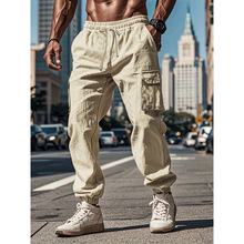 X 71585 Linen multi-pocket joggers �����ڴ����ſ�羳