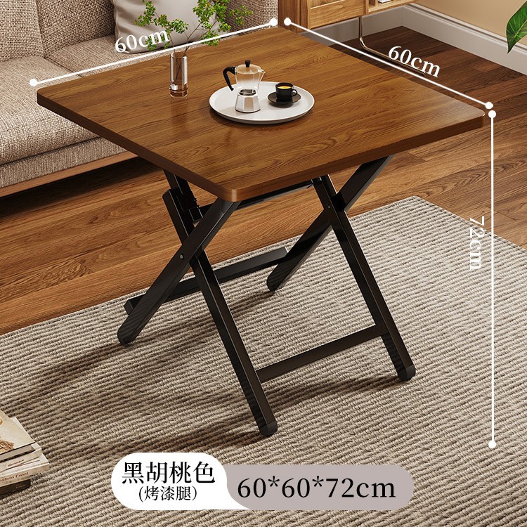 Black walnut [60*60*72] h type - black painted legs