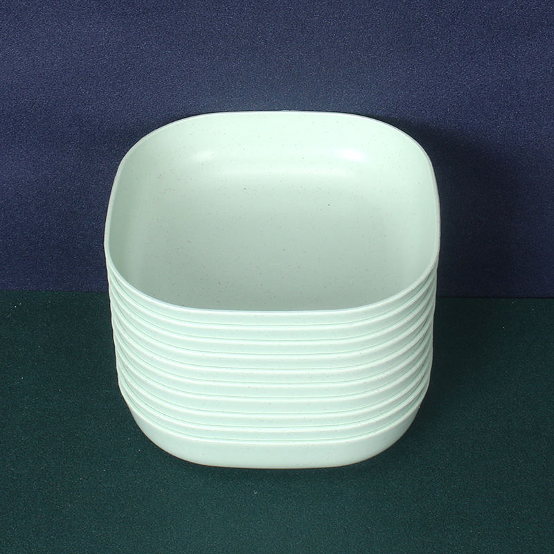 Plato Cuadrado Hondo para Huesos de 15 cm Set de 10 de Paja de Trigo y PP, Apto para Microondas, para Restaurante image 14