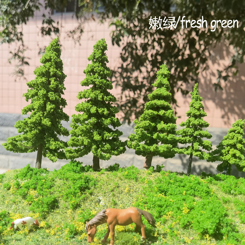 Miniatura torre modelo de pino árbol de pino ciprés árbol modelo de árbol de arena perennial micro paisaje material de fabricación mini