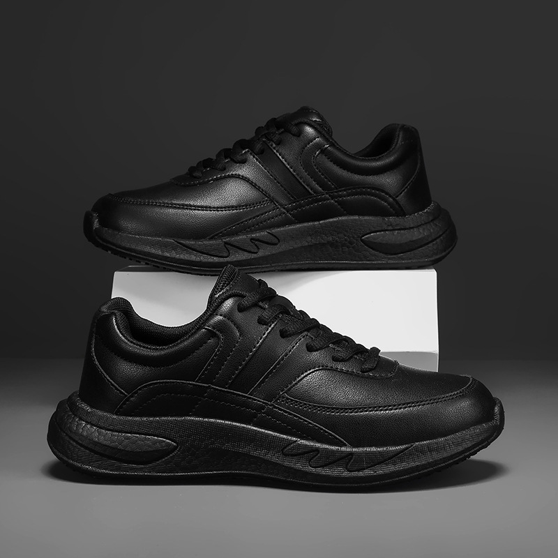 餐饮厨师鞋厨房专用黑色休闲鞋防滑防水防油男高级后厨工作鞋防臭