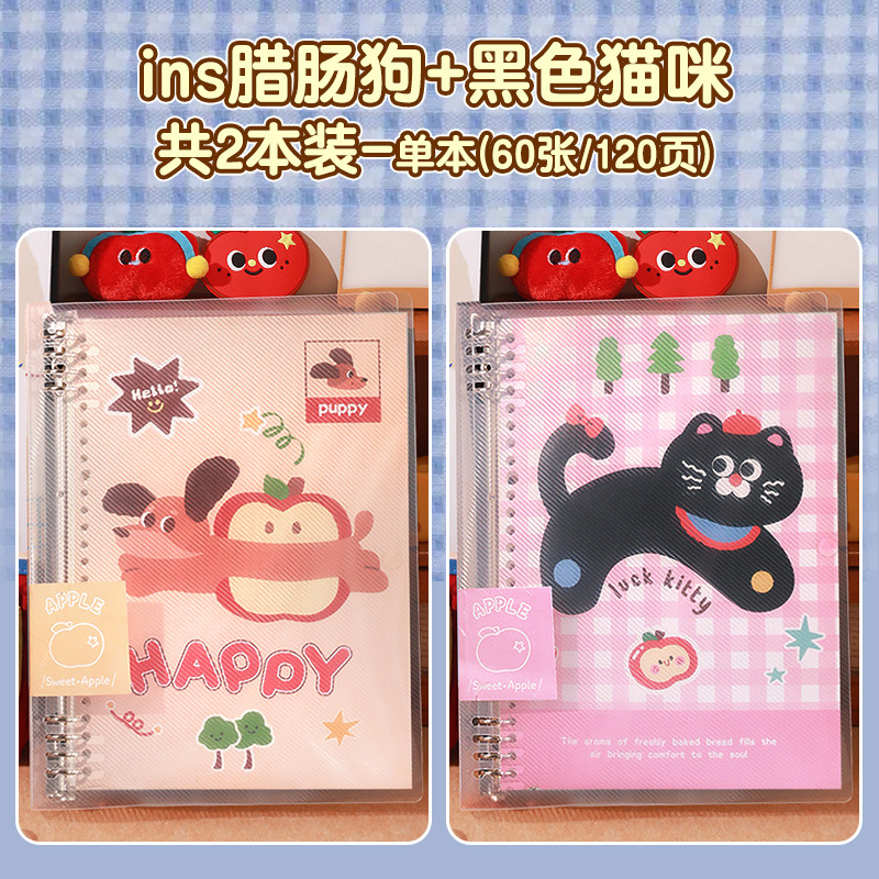 Libro de hojas sueltas de cáscara dura de Apple diario b5 bobina papelería de alto valor extraíble y hermoso cuaderno para estudiantes de primaria