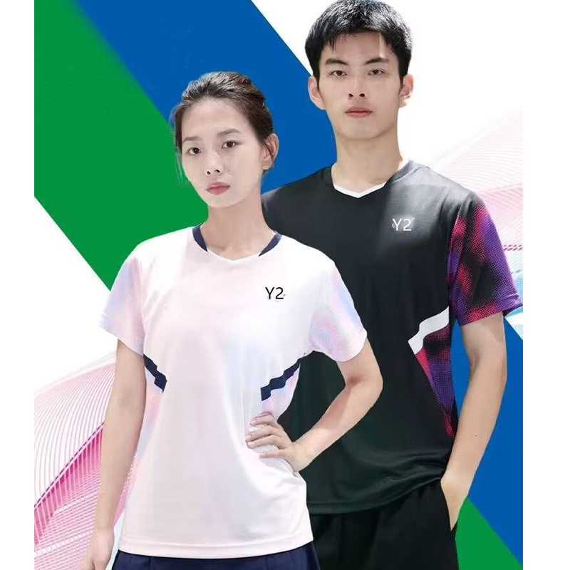 New Badminton Clothing Jacket Men's and Women's Quick-drying Competition Clothing Children's Student Tennis Training Clothing Breathable 23079
