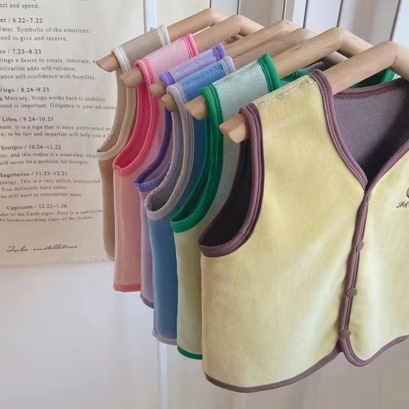 Nuevo otoño y invierno de doble cara de lana para niños chaleco de caballo para niños y niñas hombro de chatarra fábrica de transmisión directa
