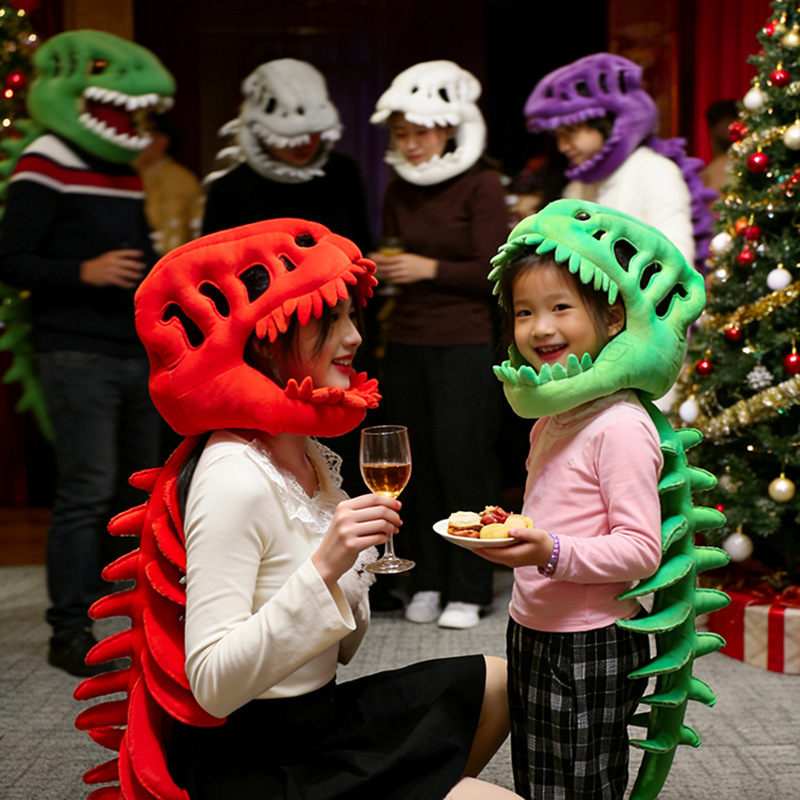 The New Funny Chinese Dinosaur Skeleton Headgear and Exoskeleton Novelty Toy Are Full of Spring Festival Atmosphere