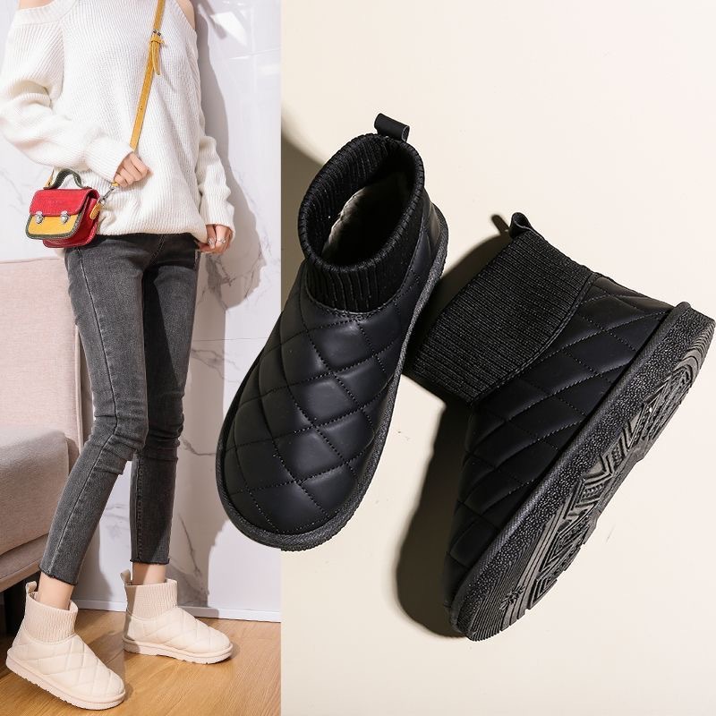 2025 nuevas botas de nieve de invierno modelo femenino más terciopelo engrosado pan cálido zapatos de algodón antideslizantes botas cortas del noreste Pu impermeable