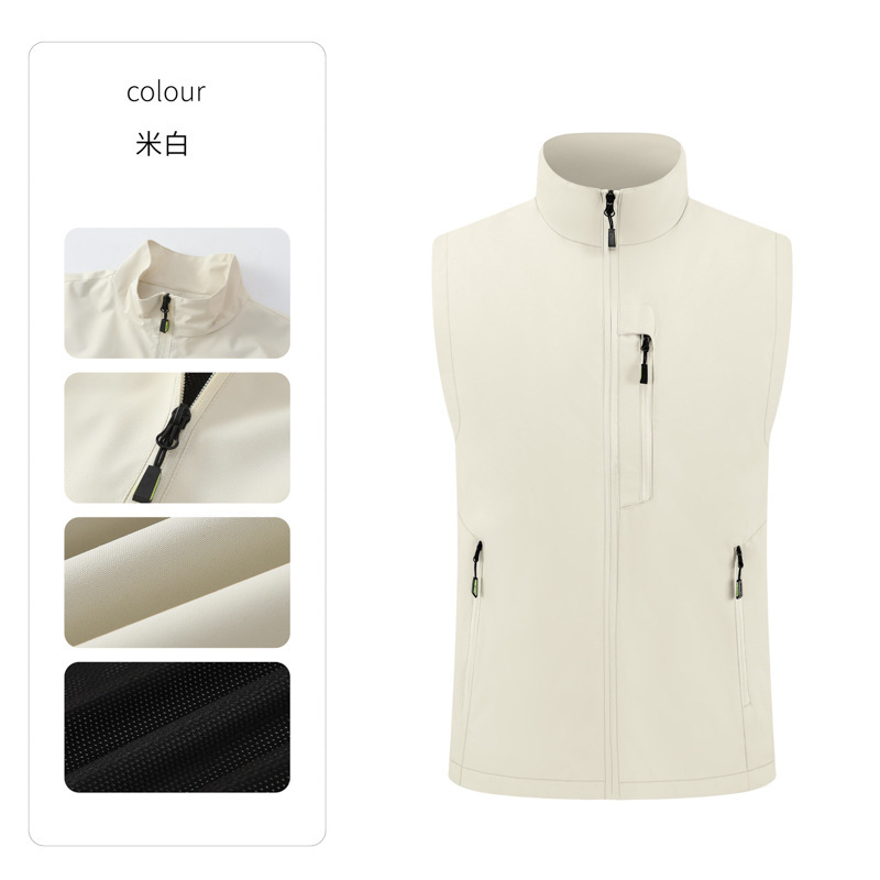 软壳冲锋衣马甲定制logo多口袋防水背心印字印图工作服加厚坎肩|undefined