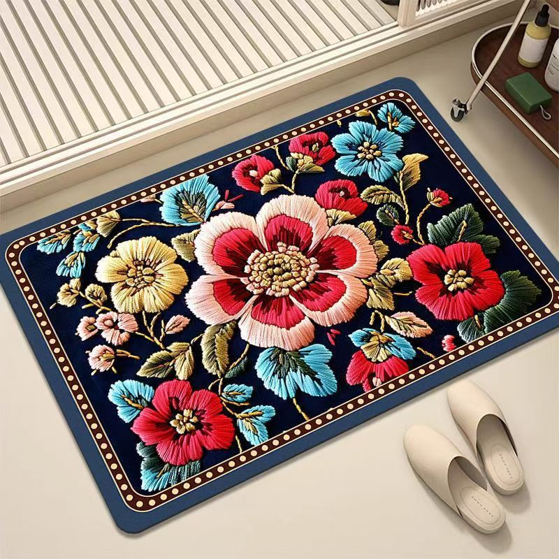 Diatomaceous Earth Bath Rug Anti-slip Absorbent Quick Dry Mat_voghion.com