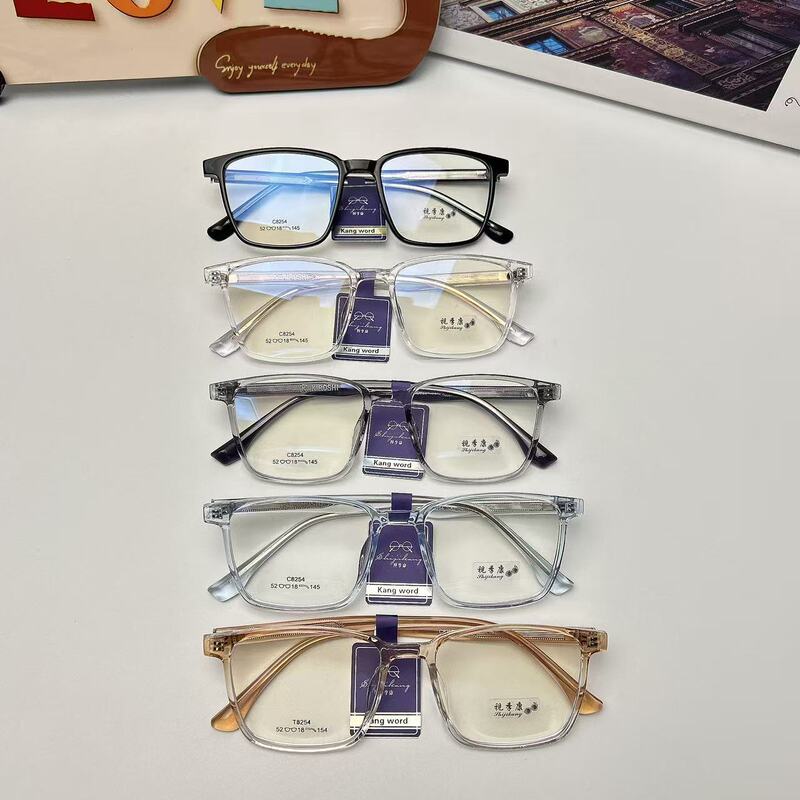 New Style Acetate Core Leg Artistic Retro Trendy Influencer Eyeglass Frames for Men and Women Fashion Plain Prescription Glasses