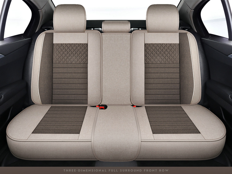 2025 New Cotton and Linen Owl Cartoon Four Seasons Universal Car Seat Cushion All-Inclusive Manufacturer Wholesale
