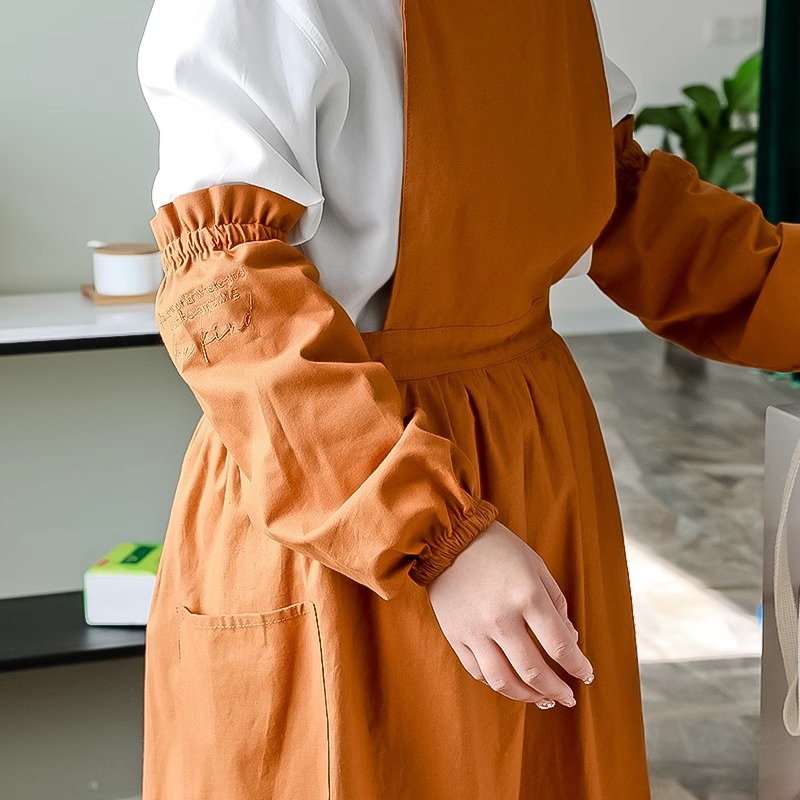 2025년 신형 청소용품 모던 심플 여성용 면 소재 사무실 방오 방오 자수 소매 커버