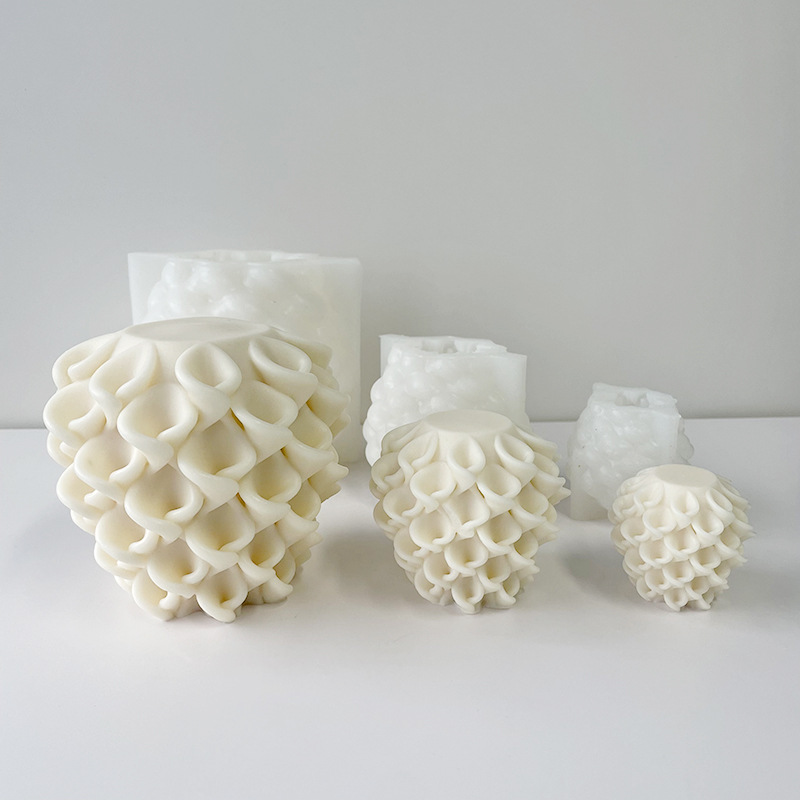 Nuevo estilo Morning Glory columna aromaterapia vela molde de silicona DIY yeso hecho a mano resina epoxi decoración mesa