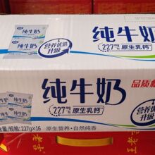 期纯牛奶枕包硬纸袋装整箱227g*16包早餐奶链严选跨境