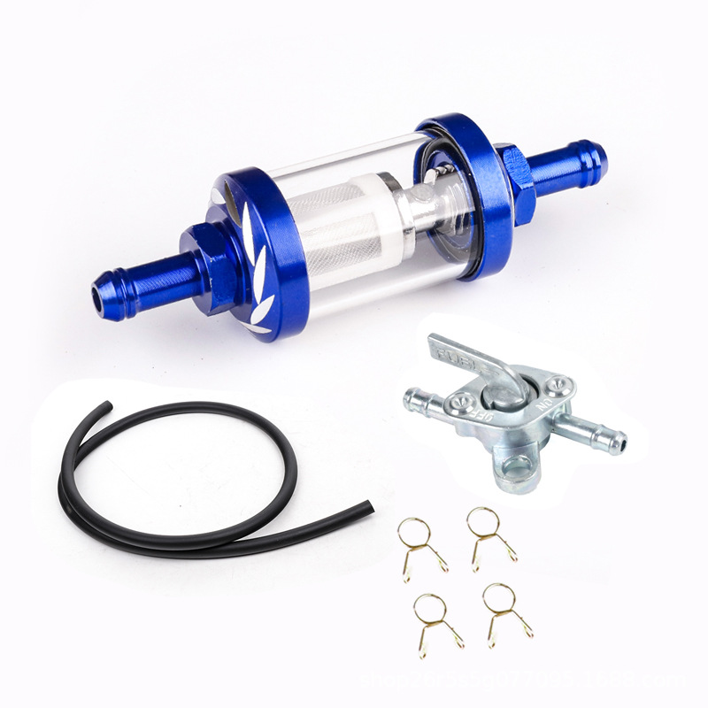 Universal Motorcycle Gasoline Filter Element Cnc Modified Metal Fuel Filter Oil Pipe Oil Switch Clip