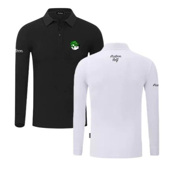 New Korean original golf polo long-sleeve cotton sports T-shirt with collar for men and women