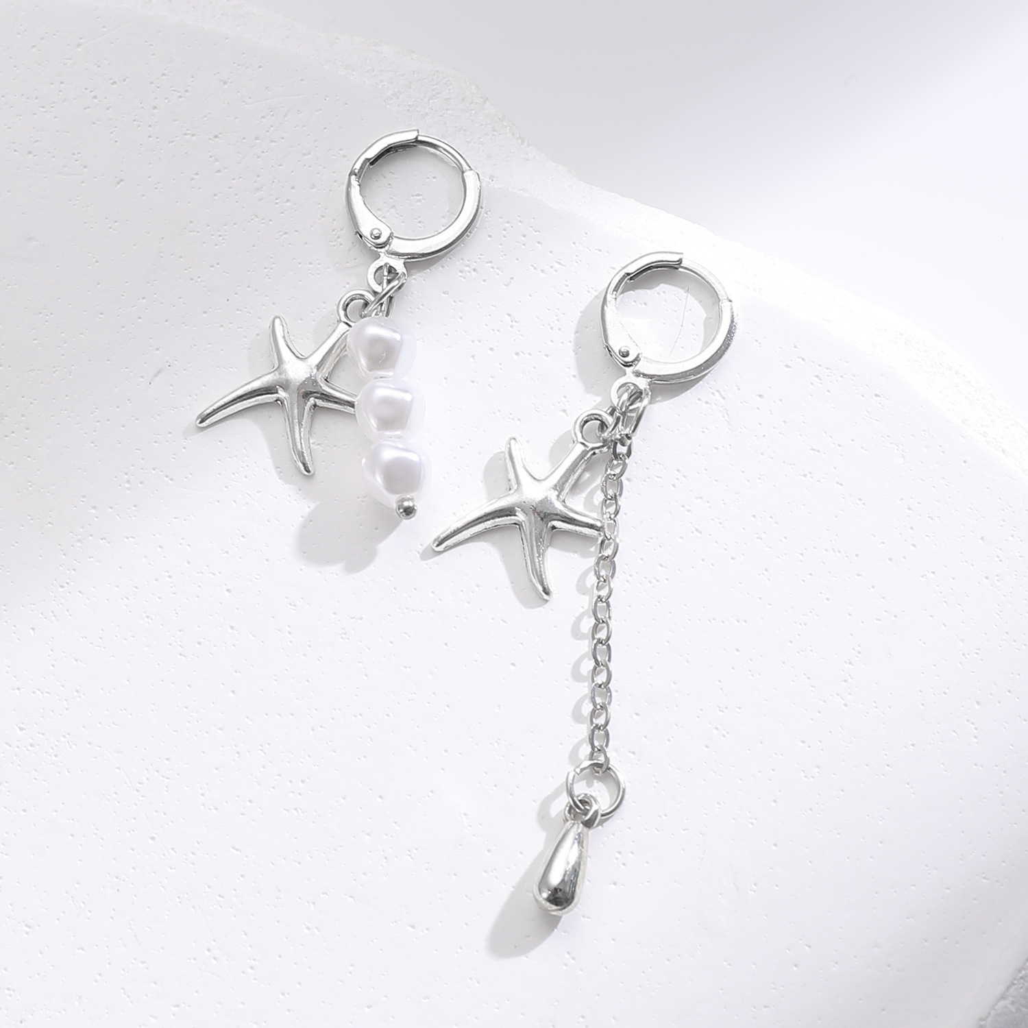 Ocean Style Starfish And Tropical Fish Stud Earrings For Women_voghion.com