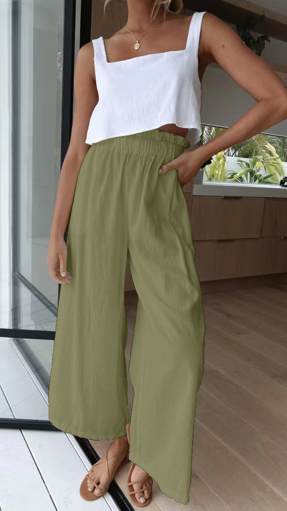 Women's Daily Simple Style Solid Color Full Length Casual Pants Wide Leg Pants display picture 37