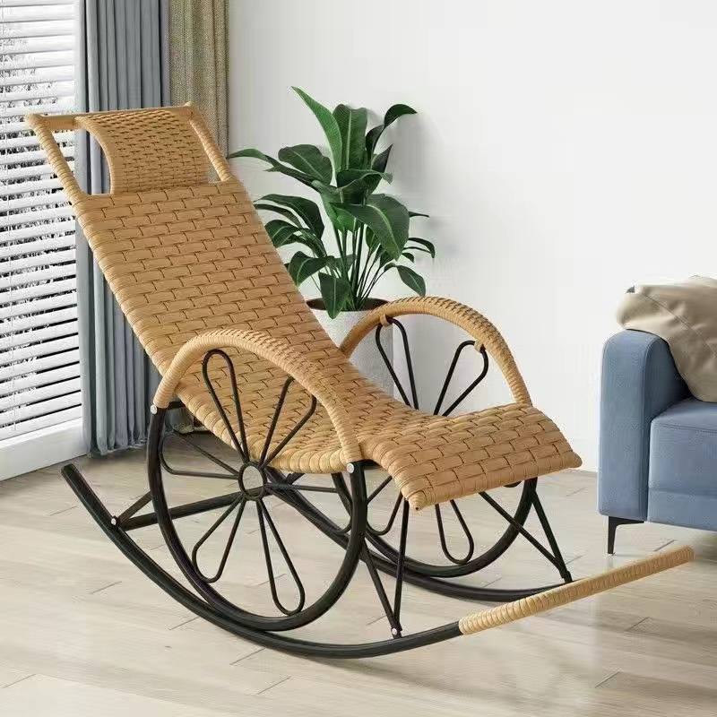 Silla de mecedor silla de caña silla de almuerzo para adultos balcón casero ocio para dormir sala de estar silla de relajación especial para ancianos