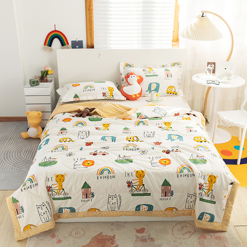 2021新品全棉大豆夏涼被禮品柔軟透氣空調被純棉夏被夏季涼被批發