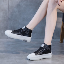 清仓特价不退换真皮短靴女2025新款小白鞋魔术贴软底高帮女鞋平底