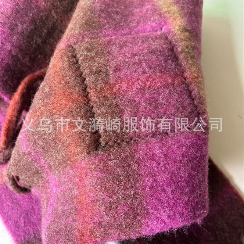 西太后羊驼毛围巾女冬季土星羊毛围巾马海毛格子围脖情侣披肩|undefined