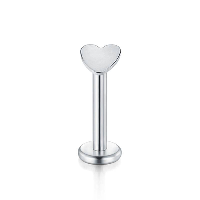 Fashion Geometric Heart Shape Stainless Steel Inlaid Zircon Zircon Lip Stud 1 Piece display picture 3