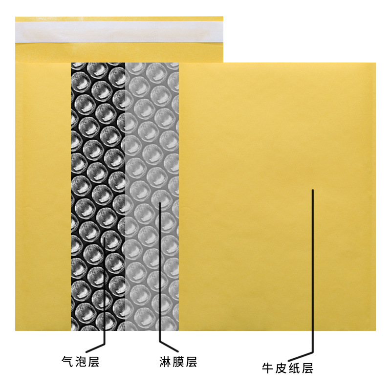 Material expreso del PE del bolso del embalaje del sobre del bolso de burbuja amarillo del sobre del papel de Kraft