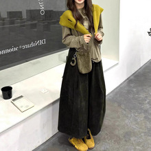 灯芯绒休闲裤女2025秋冬新款韩系加绒加厚小个子宽松显瘦气质裤裙