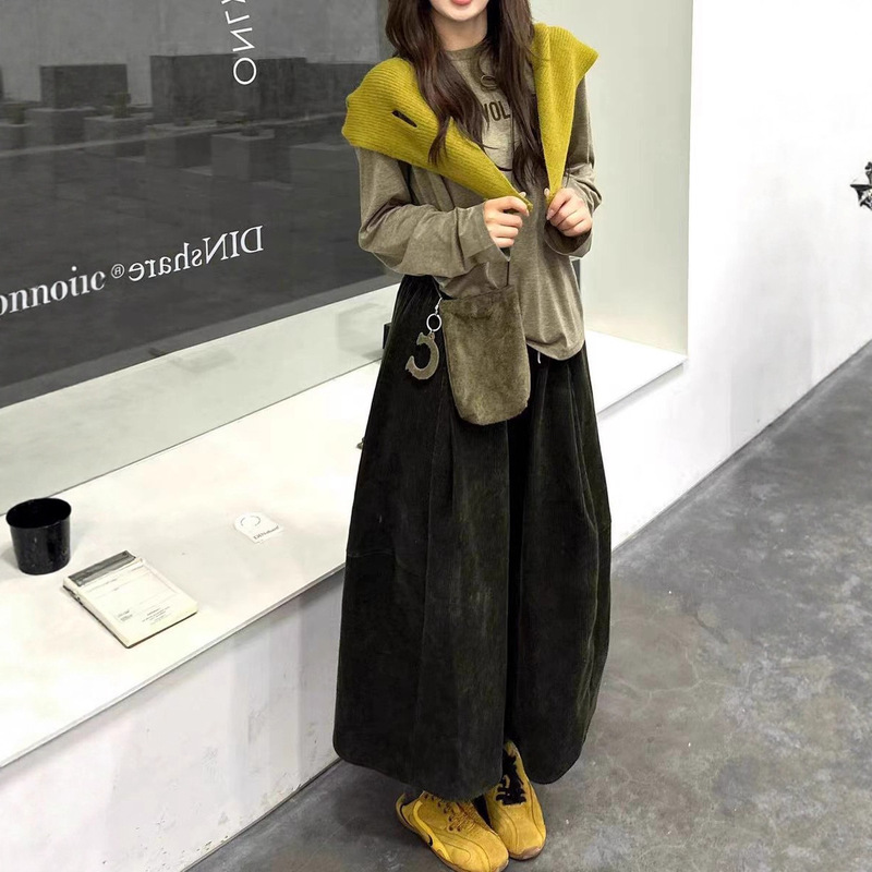 Corduroy Casual Pants for Women 2025 Autumn and Winter New Korean Style Thick Versatile Petite Loose Slimming Elegant Pants Skirt Corduroy Casual Pants for Women 2025 Autumn and Winter New Korean Style Thick Versatile Petite Loose Slimming Elegant Pants Skirt