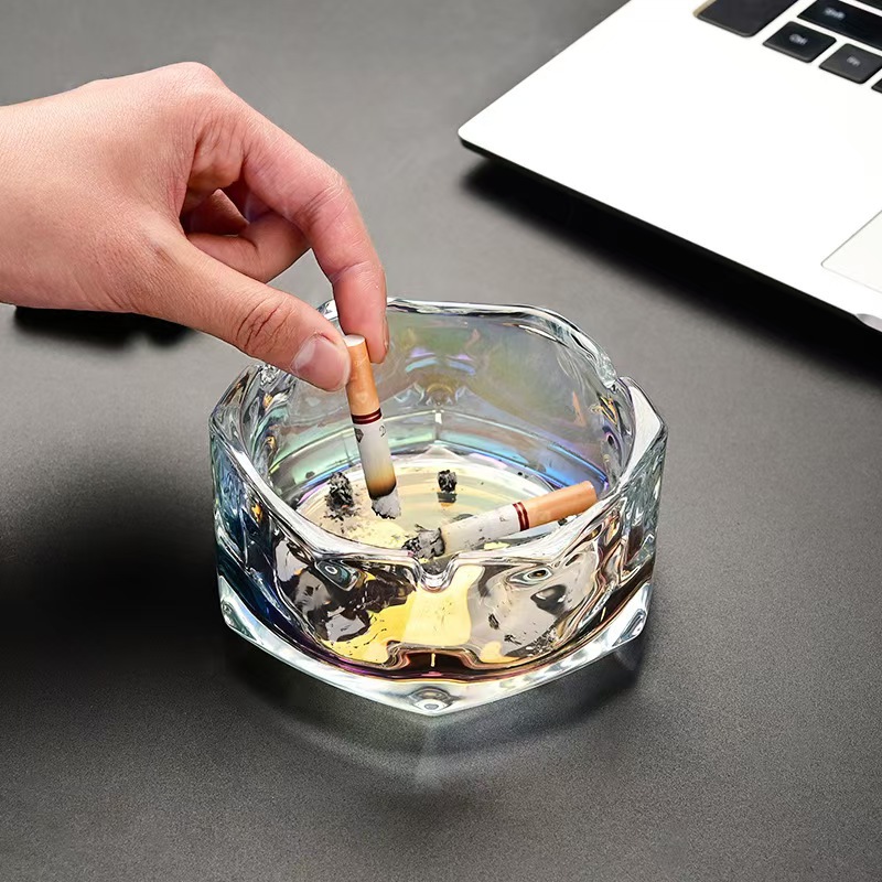 창조적 인 유리 재떨이 집 거실 사무실 빛 고급 바 상업 호텔 재떨이 높은 색상 가치