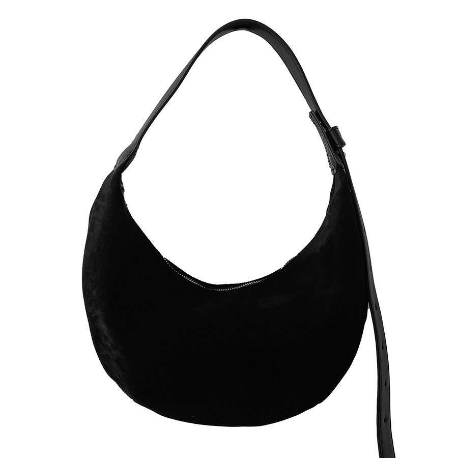 Suede autumn edition women, Japanese Korean niche hand-held dumpling bag, plush fashionable and simple new shoulder bag_voghion.com