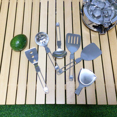 Manufacturer Direct Sales Stainless Steel Camping Folding Assemble Disassemble Spatula Fork Set Multi-functional Outdoor Spatula Fork Set