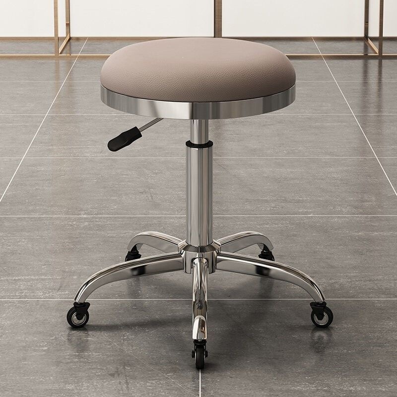 Beauty salon stool with wheels, rotating and adjustable height, for hairdressing and manicure, round stool for hair salons and beauty parlors Beauty salon stool with wheels, rotating and adjustable height, for hairdressing and manicure, round stool for hair salons and beauty parlors