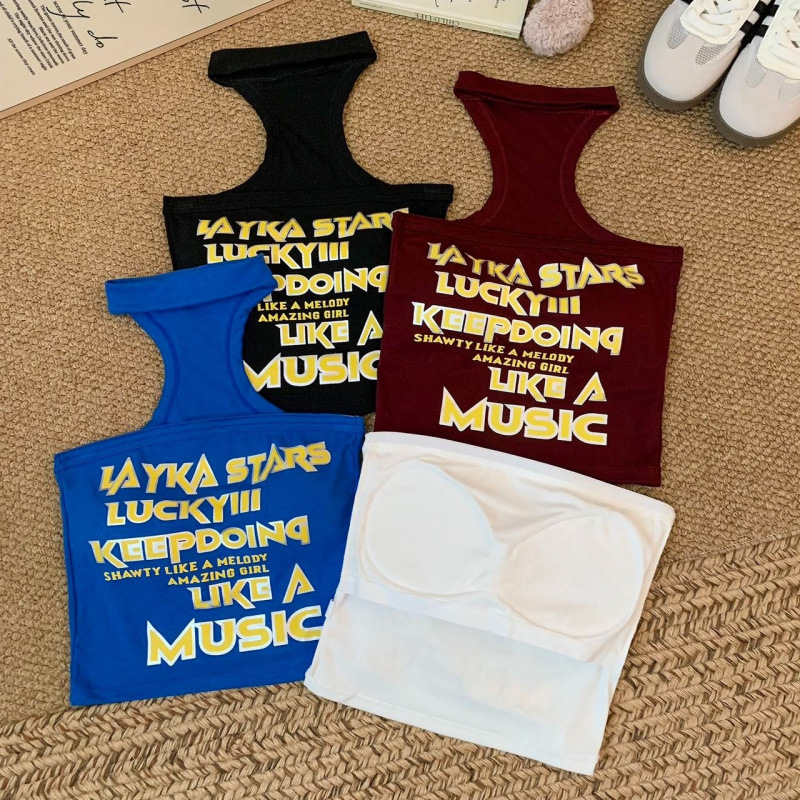 Diseño de tendencia de chicas callejeras delgadas, chaleco de cuello colgante, estilo de alta calidad, nuevo estilo de primavera y verano, mujer retrógrada