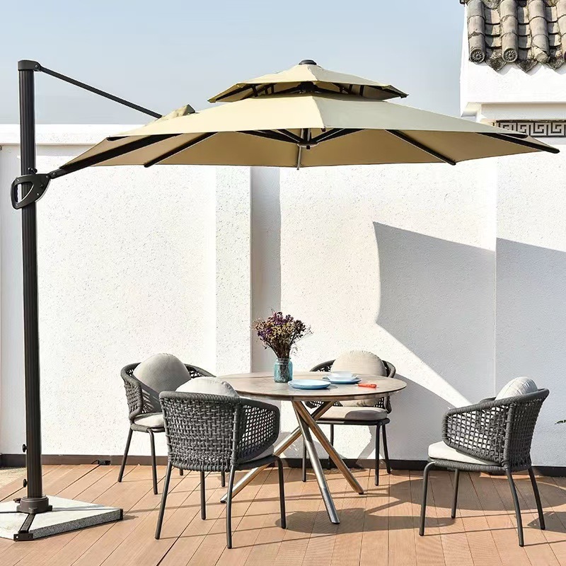 Mesa y silla al aire libre patio nórdico casera simple balcón de tres piezas al aire libre mesa y silla de comedor