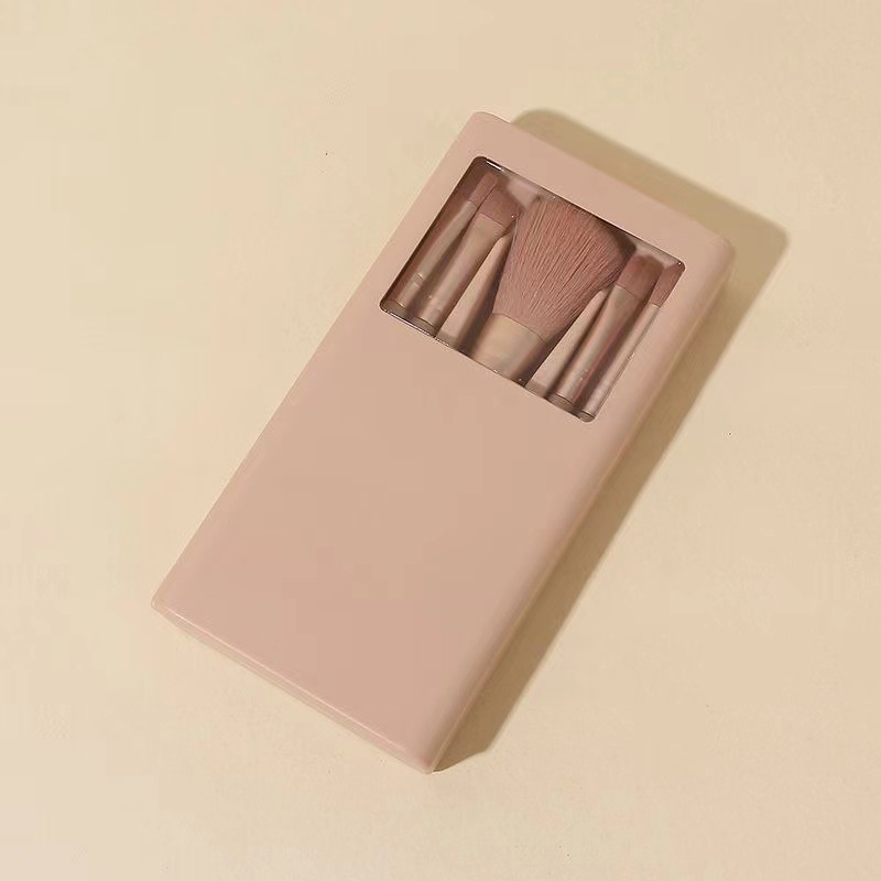 Nuevo 5 espejo caja de cepillo de maquillaje conjunto de claraboyas con espejo detalle de ojos portátil cepillo de maquillaje herramientas de maquillaje mayorista