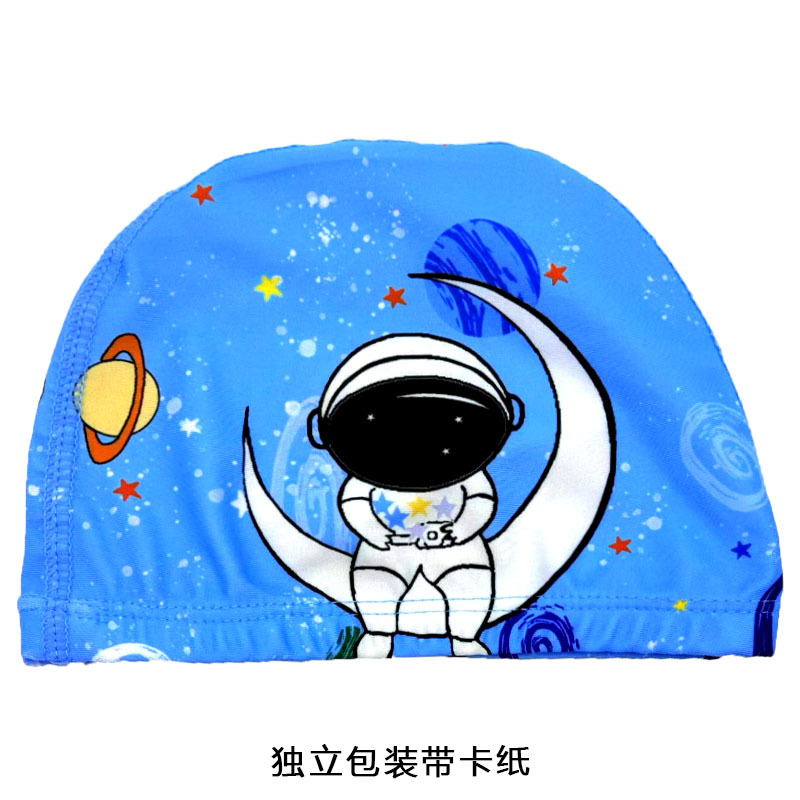 Gorro de natación al por mayor Gorro de natación de tela unisex Gorro de natación de secado rápido con estampado de aguas termales para niños adultos